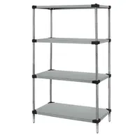 Quantum WRS4-74-2148SS Solid Shelving Starter Kit, 48"W x 21"D x 74"H, 600 ‐ 800