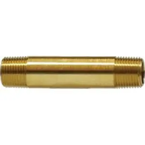 Long Nipple, 3/8 in MNPT x 3/8 in MNPT, 3-1/2 in, Brass