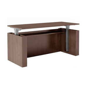 PLTHATEP30MOD72  Deluxe Electric Height Adjustable Laminate Desk 72" - MODERN WALNUT AND SILVER