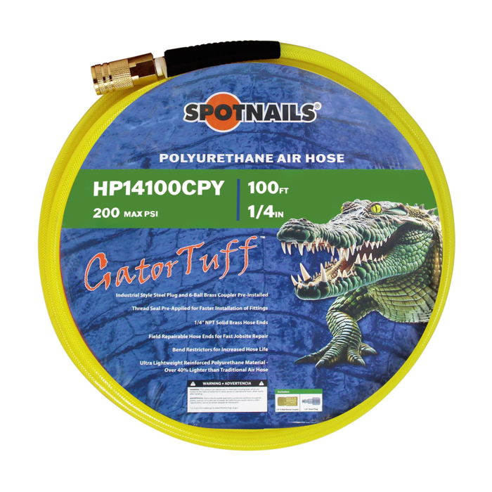 1/4" x 100' Poly Hose with Fittings (Yellow)