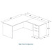 CLALD2038- Classic L-Shape Desk 66" W x 30" D with 42" Return and Box/Box/File Pedestal- Espresso