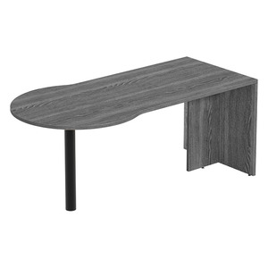 PL106 CONFERENCE BULLET DESK w/POST -  Newport Grey & Black