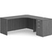 CLALD1005R- Right-Handed Classic L-Shape Workstation 66" W x 24" D with 42" Return and Box/Box/File Pedestal- Newport Gray