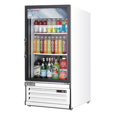 Everest EMGR8 Reach-In Merchandising Refrigerator 1 Glass Door, 115v, NSF - 8 cu. ft.