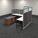 WEBBTYP42- 53"/67" Multi-Height Single Person, Corner Workstation With Storage