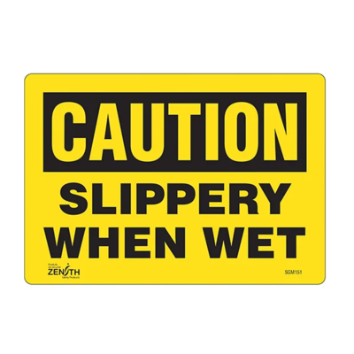 Slippery When Wet Sign - 7" x 10" - Vinyl - English