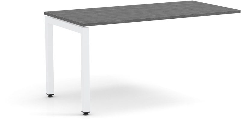 Elements Desk Return 24" X 48" - Newport Grey with White Legs