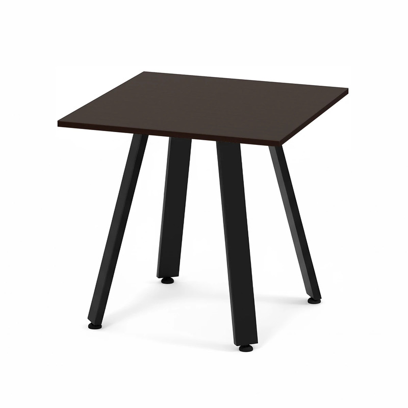 Signature Square Meeting Table 30" - Espresso with Black Metal Legs