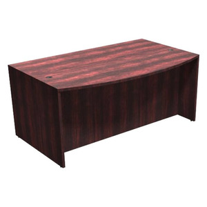 PL187 66" BOW FRONT DESK SHELL- Mahogany