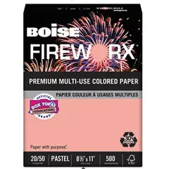 8.5 X 11 20# JAMMIN' SALMON FIREWORX COPY PAPER, 500/RM, 10 RMS/CS