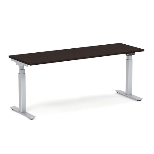 Enhance Electric Height-Adjustable Desk 24" X 72" - Espresso with Silver Base