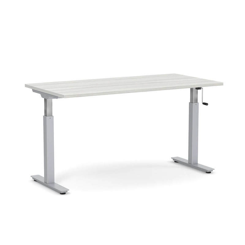 Crank Sit-Stand Desk 24" x 60" - Silver Birch