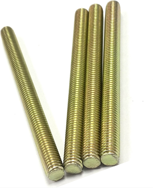 7/16" - 14 X 12" FULLY THREADED STRAIGHT ROD SAE J429 GR 8 ZINC TRIVALENT YELLOW