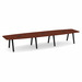 SIGBS4192N-METAL - 16 ft. Boat Shape Signature Conference Table With Metal VA Legs
