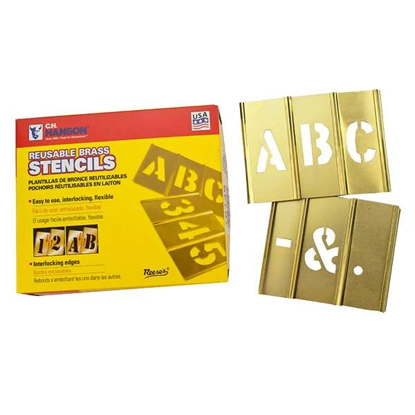 Stencil Kit - Interlocking Alphabet - Brass - 2" - 33 Pieces