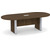 8' Classic Racetrack Conference Table with Accent Base - Modern Walnut Top, Silver Base