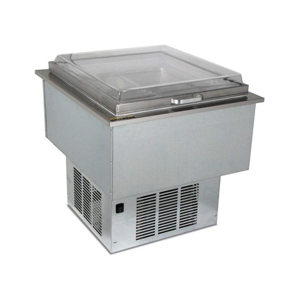 Silver King SKFDI23-ELUS1 Adjustable Temperature Control (1) Hinged Glass Lid Drop-In Ice Cream Display Freezer