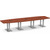 14' Classic Boat Shape Conference Table with Palmer Base - Cherry Top, Silver Brushed Base