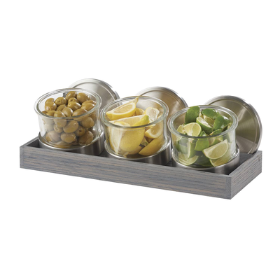 Cal-Mil 1850-5-83 17-1/4"W x 7"D x 6"H Ashwood Mixology Display Set