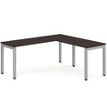 Elements L-Shape Desk 72" x 72" x 24"D - Espresso with Silver Legs