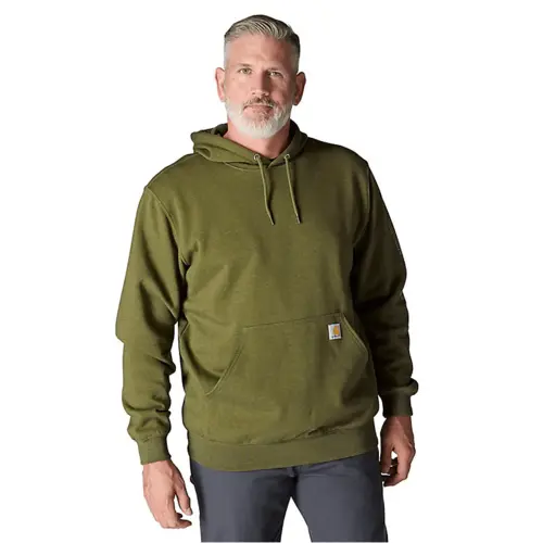 CARHARTT K288 - Loose Fit Midweight Logo Sleeve Graphic Sweatshirt - Dark Bronzed Green Heather 