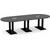  10' Classic Racetrack Conference Table with Palmer Base - Newport Gray Top, Black Base