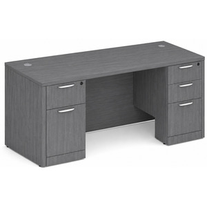 CLASD1028- Classic Desk 66" W x 30" D with Two Full Pedestals- Coastal Gray