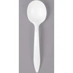SU6OW WHITE MEDIUM WEIGHT PLASTIC SOUP SPOON, 1000/CS