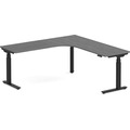Enhance Electric Height-Adjustable L-Shape Desk with Left Radiused Corner 72" X 72" - Newport Grey with Black Base