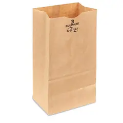 3# KRAFT GROCERY BAG, 4-3/4 X 2-15/16 X 8-9/16 DURO 500/BD   18403