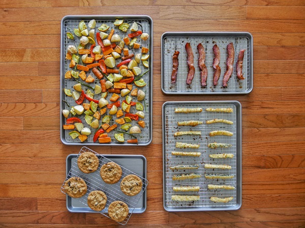 usa pans quarter sheet nonstick cooling rack and pan set full sheet pan cooling rack