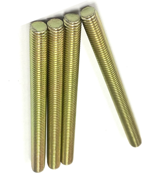 5/16" - 18 X 6" FULLY THREADED STRAIGHT ROD SAE J429 GR 8 ZINC TRIVALENT YELLOW