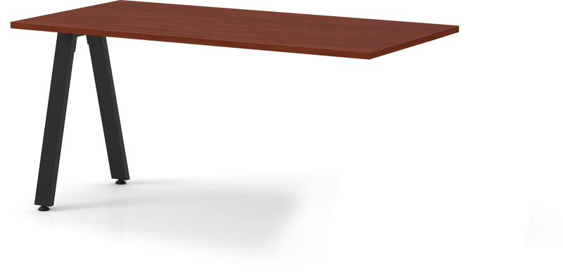Signature Desk Return 24" x 42" - Cherry with Black Metal Legs