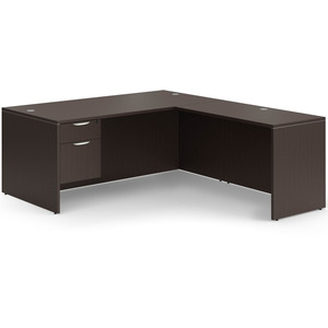 CLALD1041- Classic L-Shape Desk 71" W x 30" D with 47" Return and Box/File Pedestal- Espresso