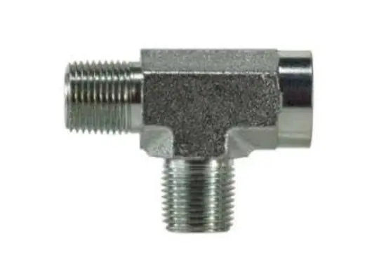 Pipe Run Tee, 1 in MPT x 1 in FPT x 1 in MPT, Steel