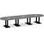 14' Classic Racetrack Conference Table with Palmer Base - Newport Gray Top, Black Base