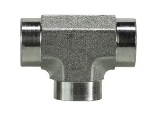 Tee, 1/4 in Female Pipe x 1/4 in Female Pipe x 1/4 in Female Pipe, Steel