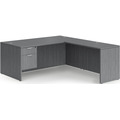 Classic L-Shape Desk 78" x 71" with Box/File Pedestal - Newport Grey
