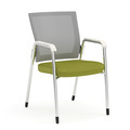 Propel Guest Chair - White Mesh Back with Green Seat