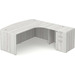 CLALD1008R- Right-Handed Bowfront L-Desk 71" W x 36" D with 47" Return and Box/Box/File Pedestal- Silver Birch