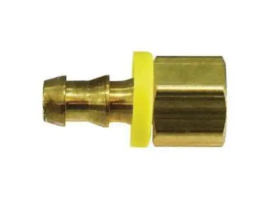 Straight Adapter, 1/4-in Push-On Hose Barbed x 1/4-in FIP, Brass
