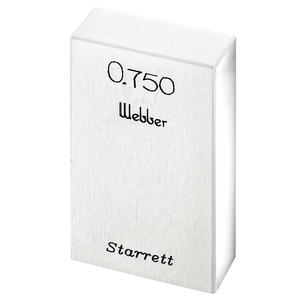 STARRETT RY .750 AA Rect. Ceramic Gage Block - .750 In., Grade AA