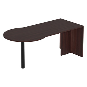 PL106 CONFERENCE BULLET DESK w/POST -  Mahogany & Black