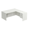 Classic L-Shape Desk 72" x 71" with Box/File Pedestal - Silver Birch
