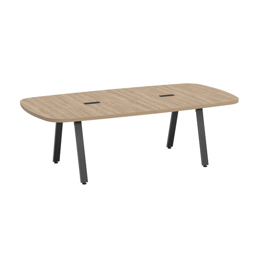 Signature Arena Conference Table 8 Ft - Aspen with Black Metal Legs