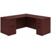 CLALD1048- Classic L-Shape Desk 71" W x 36" D with 47" Return and 2 Full Pedestals- Mahogany