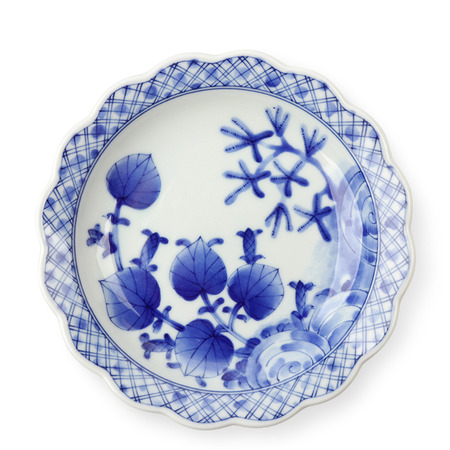 Blue & White Grass & Lattice 7.5"