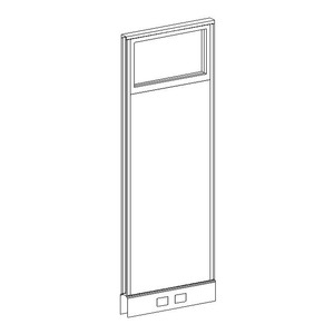 PGF6724 POWER Glazed Webb Panel - 67"H x 24"W Aspen Fabric, Silver