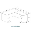 Classic L-Shape Desk 77" x 66" with 2 Full Pedestals - Cherry