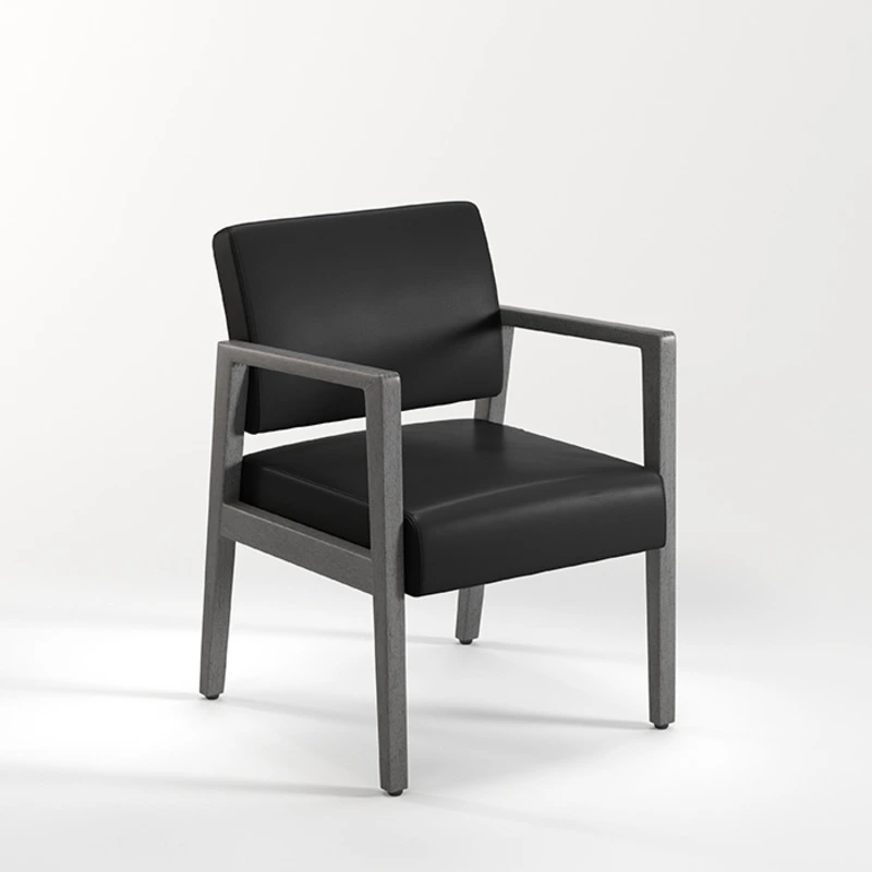 WOOD CHAIR GRAY/BLK AMPU VINYL